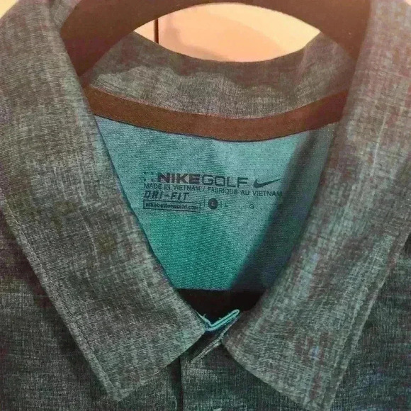 Nike Golf Dri-Fit Stay-Cool Short Sleeve Crosshatch Polo Shirt "Blustery Navy" - Picture 11 of 16